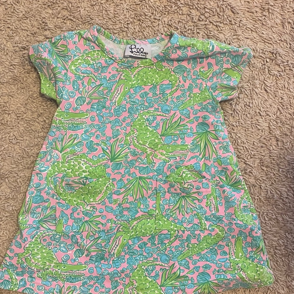 Lilly Pulitzer Later Gator girl’s white tag dress with pockets size 2 VGUC